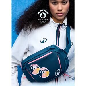 Official Paris 2024 Olympics Volunteer Waist Bag Opera Green Decathlon Fannypack